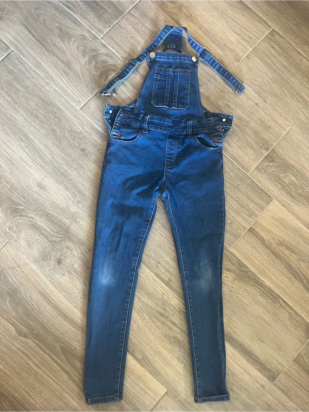 Kids Dark Blue Denim Overalls with Adjustable Straps